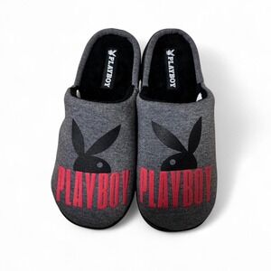 NWT Playboy Graphic Slippers – Size M (9–10)
